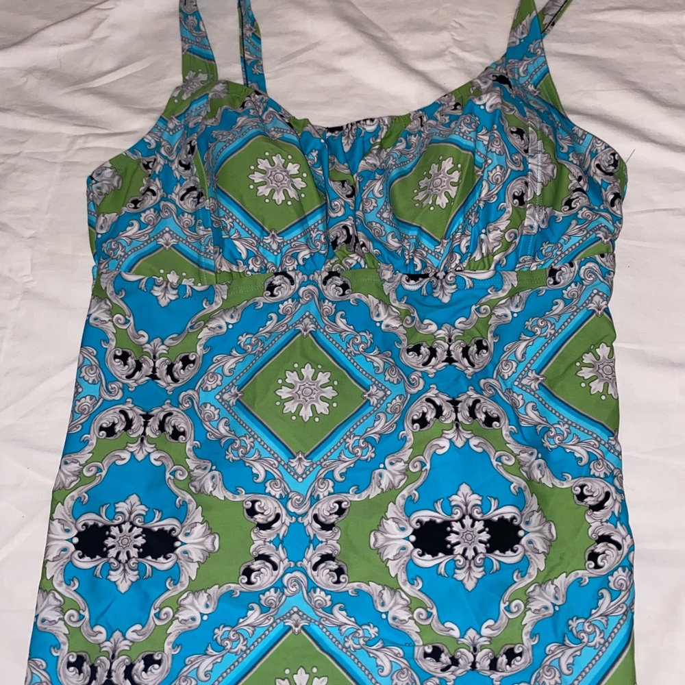 St. John's Bay Blue and Green Tankini